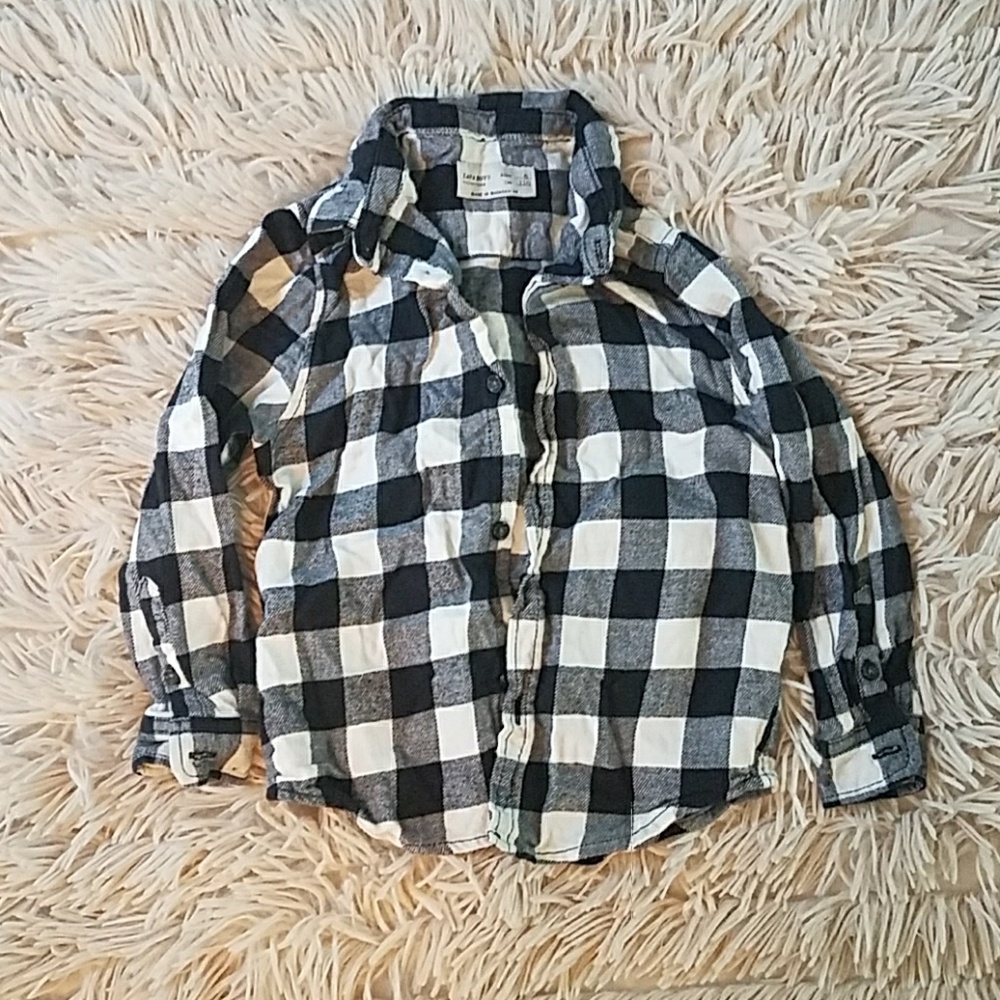 worn once zara boys buffalo plad tee